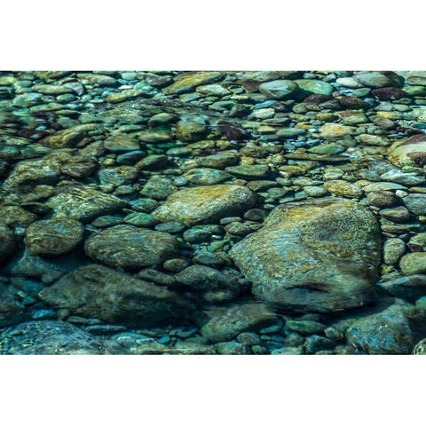 Sol Duc River Rocks II Gold Ornate Wood Framed Art Print with Double Matting by Mahan, Kathy