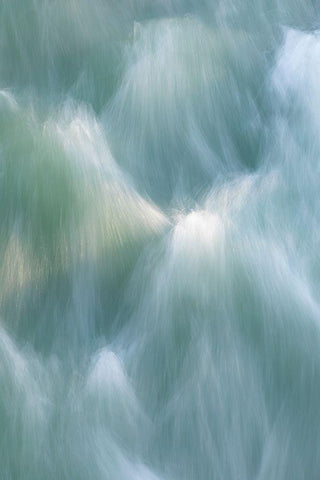 The Art of Flowing Water I White Modern Wood Framed Art Print with Double Matting by Mahan, Kathy