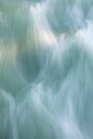 The Art of Flowing Water II White Modern Wood Framed Art Print with Double Matting by Mahan, Kathy