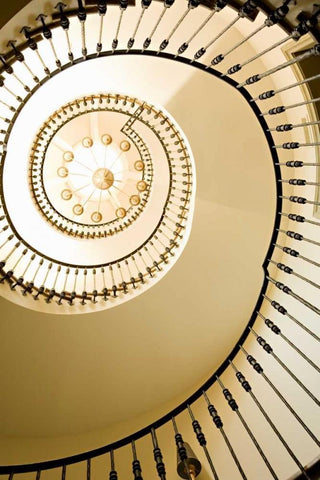 Taking the Stairs II Black Ornate Wood Framed Art Print with Double Matting by Millet, Karyn