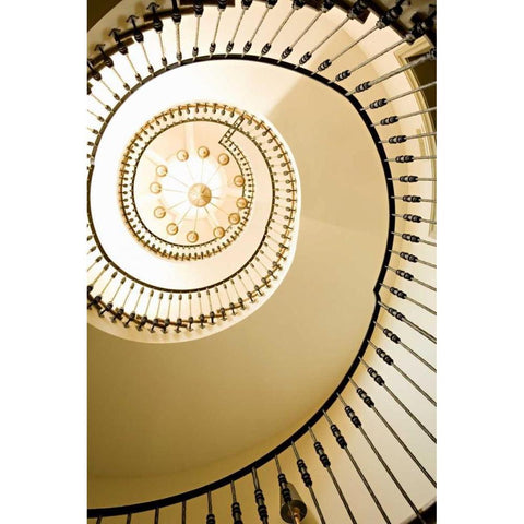 Taking the Stairs II Black Modern Wood Framed Art Print by Millet, Karyn