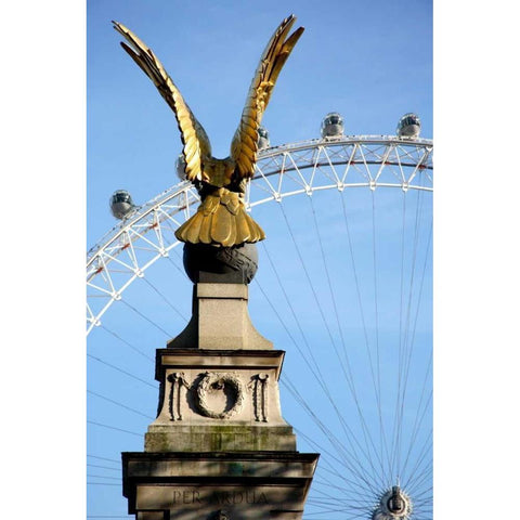 London Eye Gold Ornate Wood Framed Art Print with Double Matting by Millet, Karyn