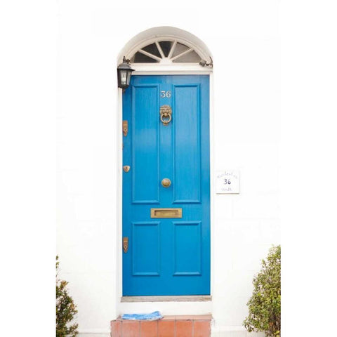 Blue Door Black Modern Wood Framed Art Print by Millet, Karyn