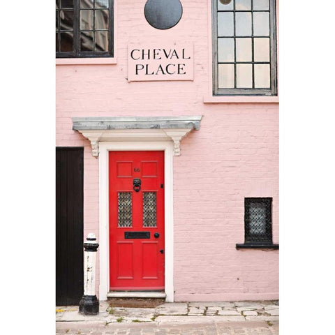 Red Door Black Modern Wood Framed Art Print by Millet, Karyn