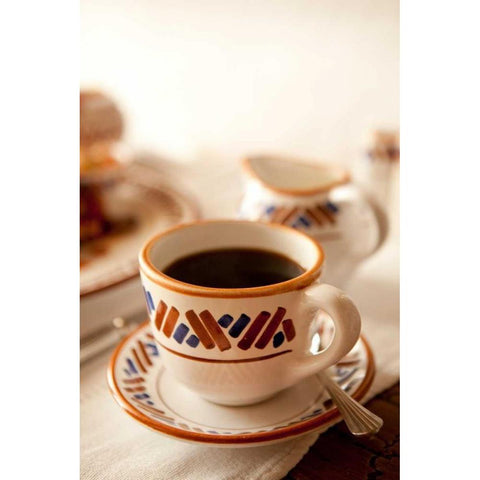 Morning Coffee White Modern Wood Framed Art Print by Millet, Karyn
