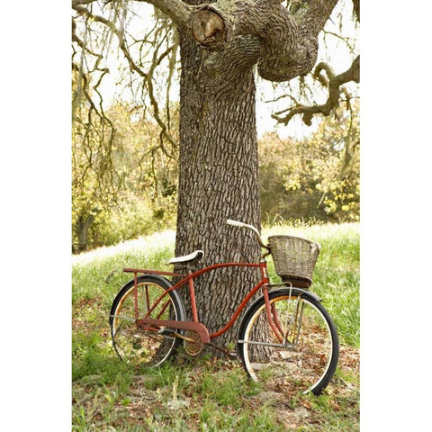 Go by Bike II Black Modern Wood Framed Art Print with Double Matting by Millet, Karyn