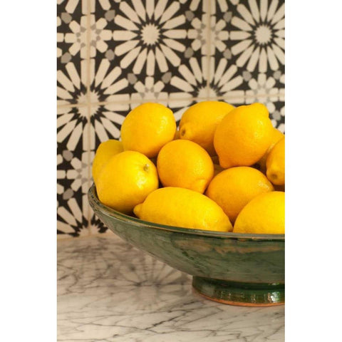 Lemons I Black Modern Wood Framed Art Print with Double Matting by Millet, Karyn