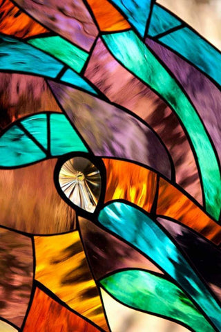 Stained Glass II Black Ornate Wood Framed Art Print with Double Matting by Millet, Karyn