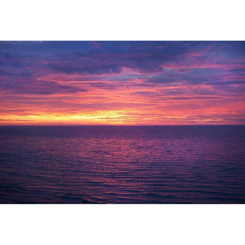 Sunset at Sea II Black Modern Wood Framed Art Print with Double Matting by Millet, Karyn