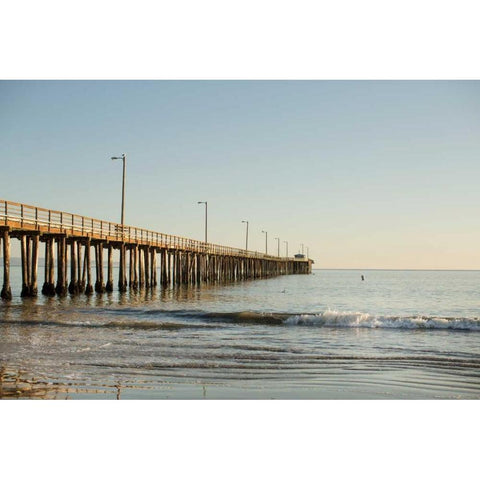Boardwalk Black Modern Wood Framed Art Print by Millet, Karyn