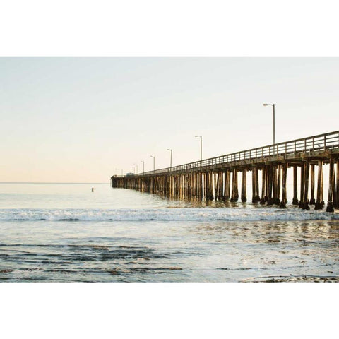 Boardwalk II Black Modern Wood Framed Art Print with Double Matting by Millet, Karyn
