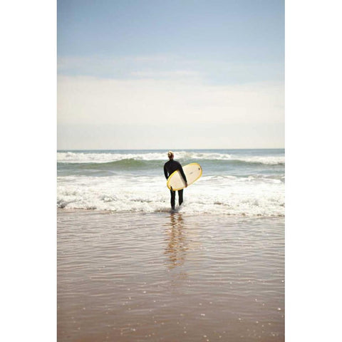 Surfer Black Modern Wood Framed Art Print with Double Matting by Millet, Karyn