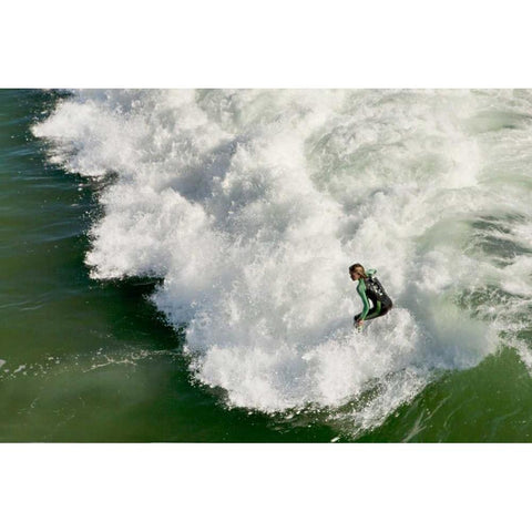 Surfing III Black Modern Wood Framed Art Print by Millet, Karyn