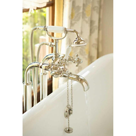 Faucet I Black Modern Wood Framed Art Print with Double Matting by Millet, Karyn