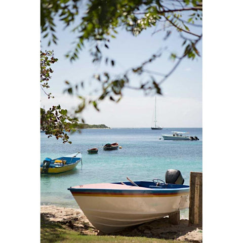 Caribbean Boats IV Gold Ornate Wood Framed Art Print with Double Matting by Millet, Karyn