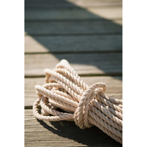 Boat Rope Black Modern Wood Framed Art Print with Double Matting by Millet, Karyn