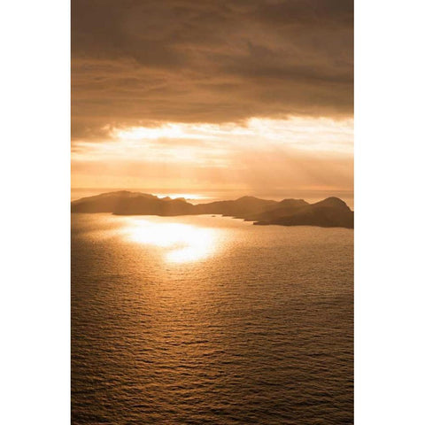 Island Sunset II Black Modern Wood Framed Art Print with Double Matting by Millet, Karyn