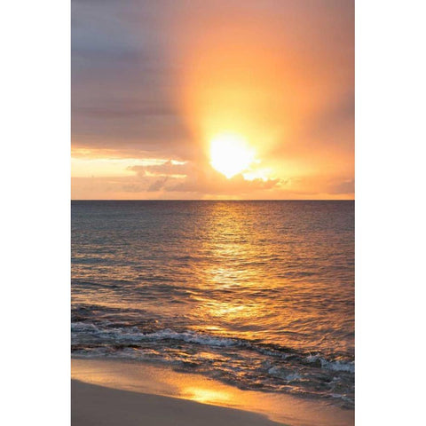 Island Sunset III Black Modern Wood Framed Art Print with Double Matting by Millet, Karyn