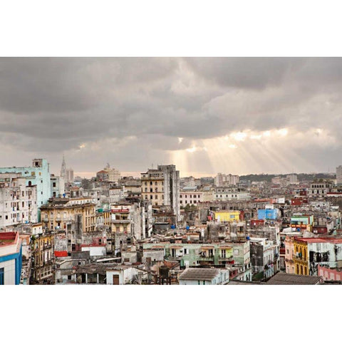 Cuban Skyline I Gold Ornate Wood Framed Art Print with Double Matting by Millet, Karyn