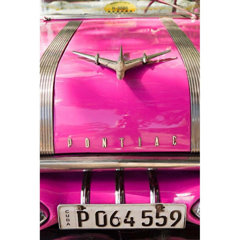 Pink Car in Cuba I Black Modern Wood Framed Art Print with Double Matting by Millet, Karyn