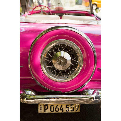 Pink Car in Cuba II Gold Ornate Wood Framed Art Print with Double Matting by Millet, Karyn