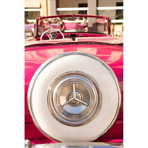 Red Car in Cuba II Black Modern Wood Framed Art Print with Double Matting by Millet, Karyn