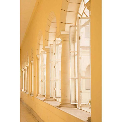 Columns in Cuba White Modern Wood Framed Art Print by Millet, Karyn