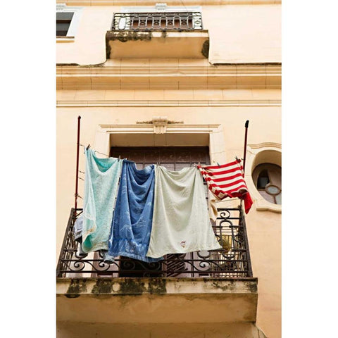 Cuban Balcony II Gold Ornate Wood Framed Art Print with Double Matting by Millet, Karyn