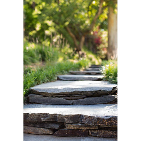 Layered Stone Path White Modern Wood Framed Art Print by Millet, Karyn