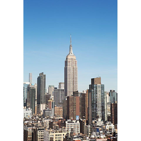 New York Cityscape Gold Ornate Wood Framed Art Print with Double Matting by Millet, Karyn