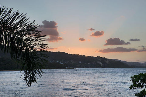 Ocean Sunset White Modern Wood Framed Art Print with Double Matting by Millet, Karyn