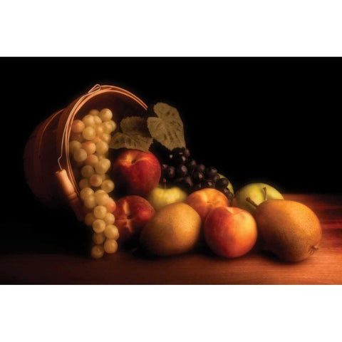 Basket of Fruit Black Modern Wood Framed Art Print with Double Matting by McNemar, C. Thomas