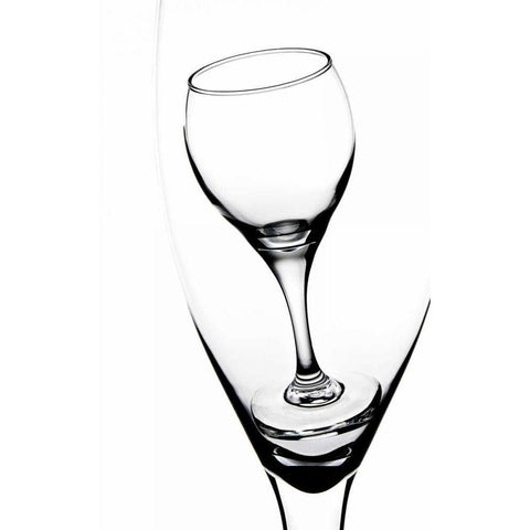 Graphic Wine Glasses White Modern Wood Framed Art Print by McNemar, C. Thomas