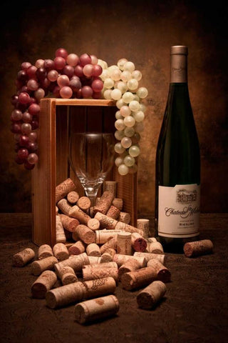 Wine Corks Still Life II White Modern Wood Framed Art Print with Double Matting by McNemar, C. Thomas