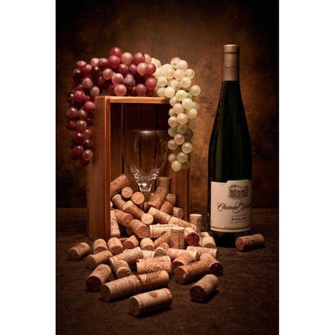 Wine Corks Still Life II White Modern Wood Framed Art Print by McNemar, C. Thomas