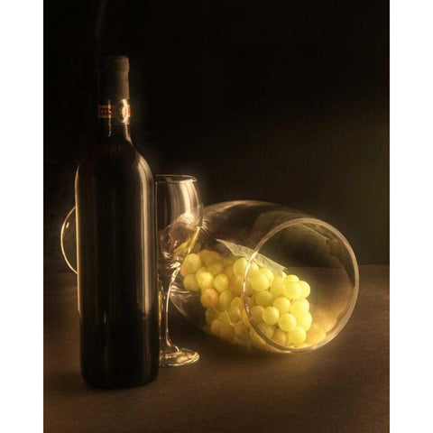 Glass of Grapes Black Modern Wood Framed Art Print by McNemar, C. Thomas