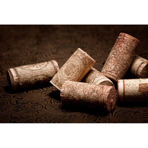 Wine Corks Still Life III Black Modern Wood Framed Art Print with Double Matting by McNemar, C. Thomas