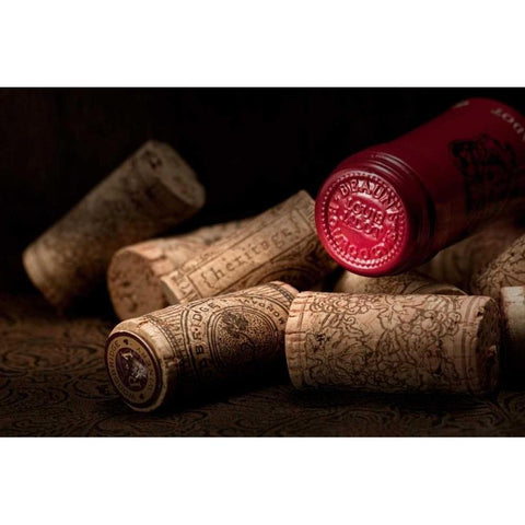 Wine Corks Still Life IV Black Modern Wood Framed Art Print with Double Matting by McNemar, C. Thomas