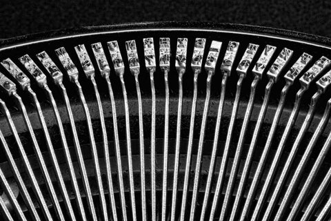 Typewriter Keys III White Modern Wood Framed Art Print with Double Matting by McNemar, C. Thomas