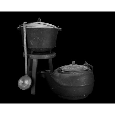 Iron Cookware Black Modern Wood Framed Art Print with Double Matting by McNemar, C. Thomas