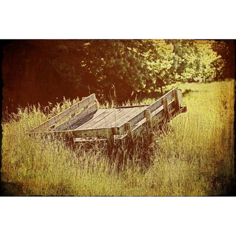 Country Wagon Black Modern Wood Framed Art Print with Double Matting by McNemar, C. Thomas