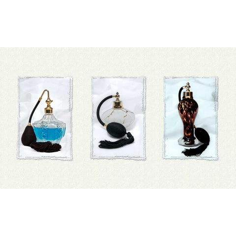 Perfume Triptych I White Modern Wood Framed Art Print by McNemar, C. Thomas