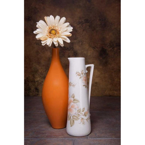 Orange Vase with Pitcher I Gold Ornate Wood Framed Art Print with Double Matting by McNemar, C. Thomas