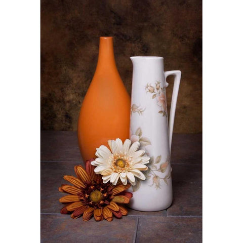 Orange Vase with Pitcher II Gold Ornate Wood Framed Art Print with Double Matting by McNemar, C. Thomas