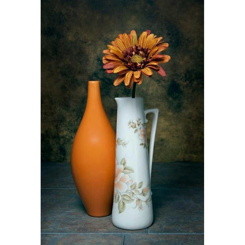 Orange Vase with Pitcher III Gold Ornate Wood Framed Art Print with Double Matting by McNemar, C. Thomas