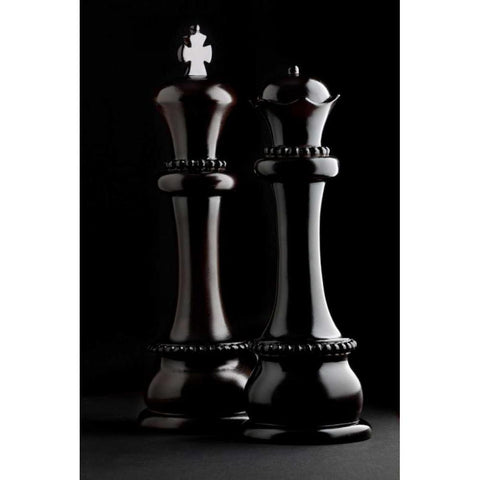 Chessmen I Black Modern Wood Framed Art Print with Double Matting by McNemar, C. Thomas