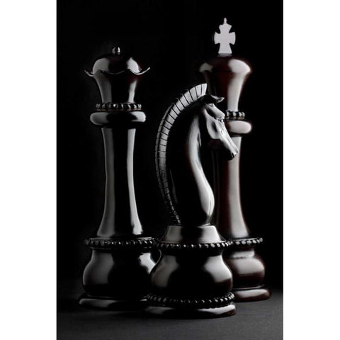 Chessmen II Black Modern Wood Framed Art Print with Double Matting by McNemar, C. Thomas