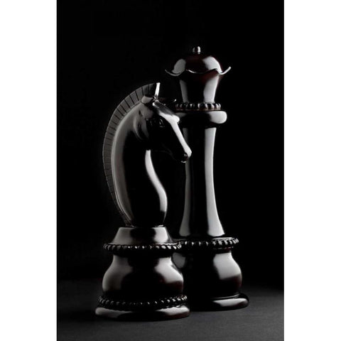 Chessmen III Black Modern Wood Framed Art Print with Double Matting by McNemar, C. Thomas