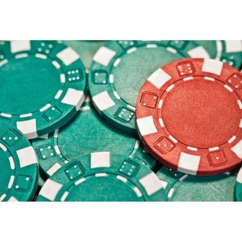 Poker Chips I Black Modern Wood Framed Art Print with Double Matting by McNemar, C. Thomas