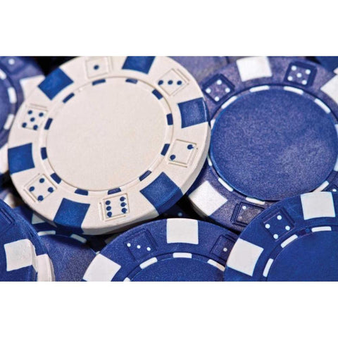 Poker Chips II Black Modern Wood Framed Art Print with Double Matting by McNemar, C. Thomas